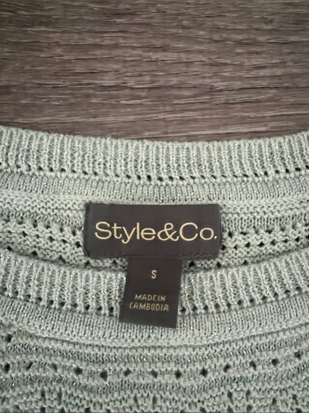 Style & Co. Mint Green Open-Knit Sweater Top